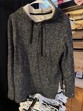 Fabletics Charcoal Marled Hoodie with Cream Liner